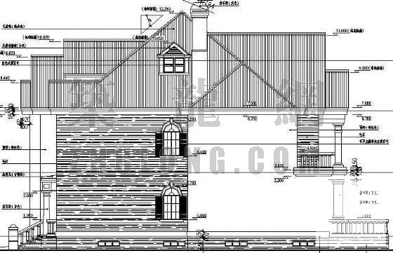 3层高档别墅建筑CAD施工图纸 - 3