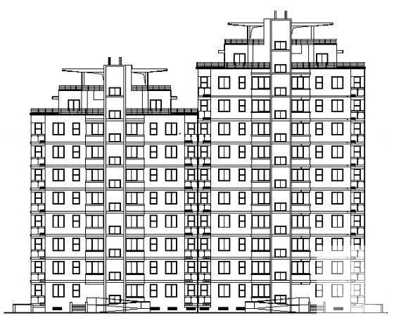 10层层住宅楼建筑CAD施工图纸 - 3