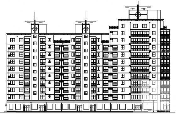 大型10层层住宅楼建筑CAD施工图纸 - 1