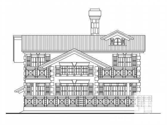 2层乡村风格别墅建筑CAD图纸 - 2