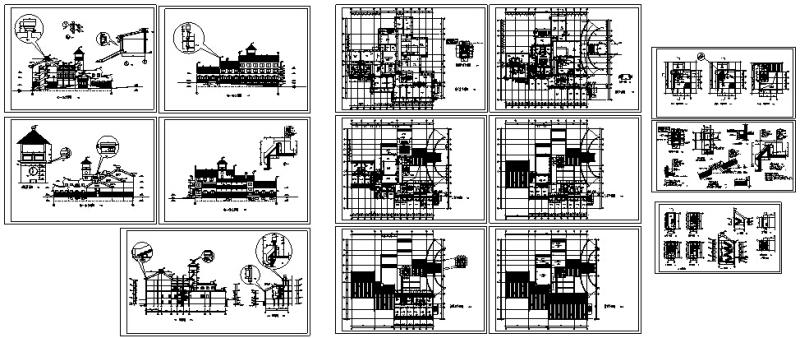 中式仿古多层接待中心建筑设计方案CAD施工图纸 - 5