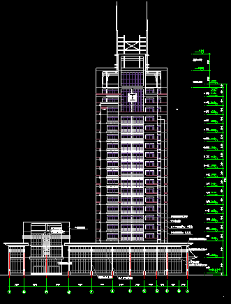 19层写字楼建筑设计CAD施工图纸 - 1