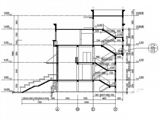 框架结构3层办公及单层厂房建筑施工CAD图纸 - 1