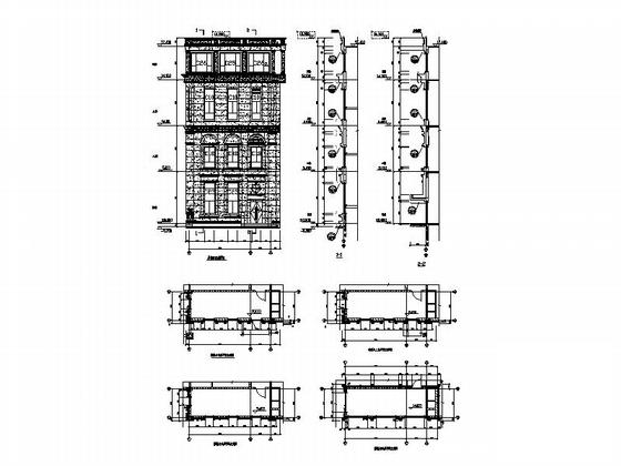 框架结构4层欧式风格综合楼幕墙CAD施工图纸 - 5