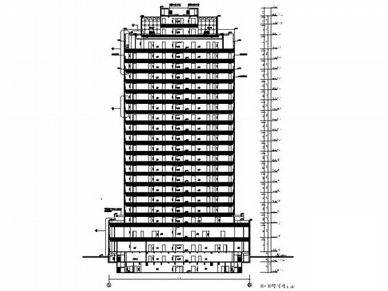 税务局21层办公楼建筑施工CAD图纸 - 1