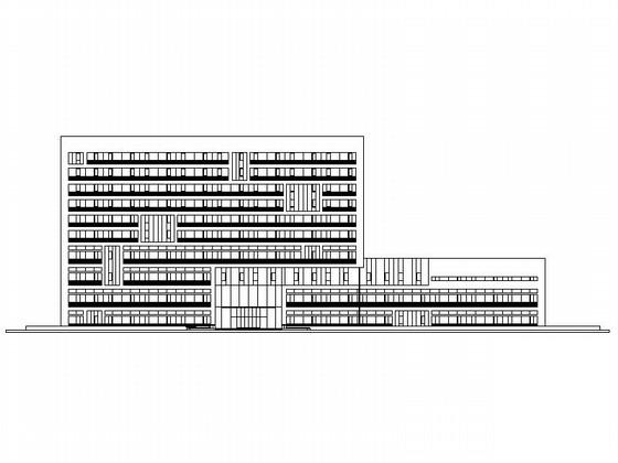 现代风格行政办公楼剪力墙结构10层办公楼建筑施工CAD图纸 - 2