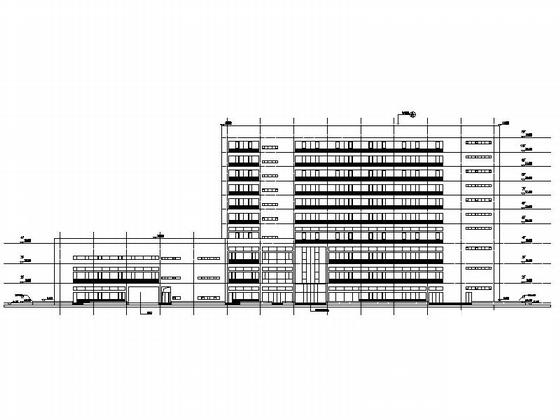 现代风格行政办公楼剪力墙结构10层办公楼建筑施工CAD图纸 - 3