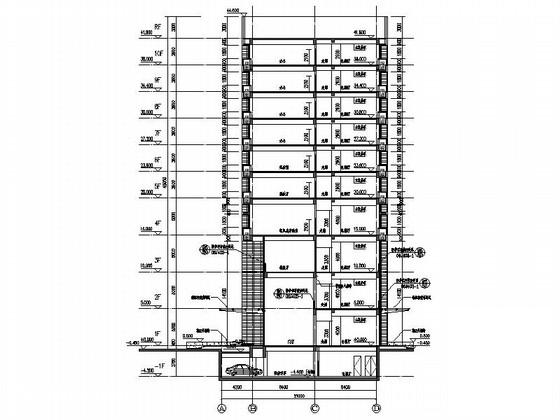 现代风格行政办公楼剪力墙结构10层办公楼建筑施工CAD图纸 - 4