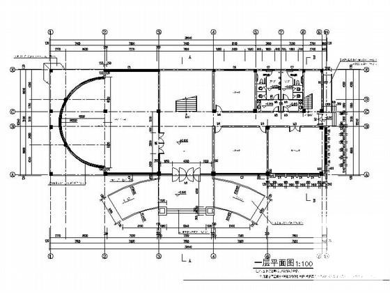 现代风格3层办公楼建筑施工CAD图纸（设计说明） - 1