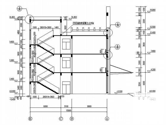现代风格3层办公楼建筑施工CAD图纸（设计说明） - 4