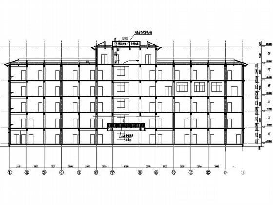 欧陆风格5层办公楼及大门建筑施工CAD图纸(27张图纸) - 1