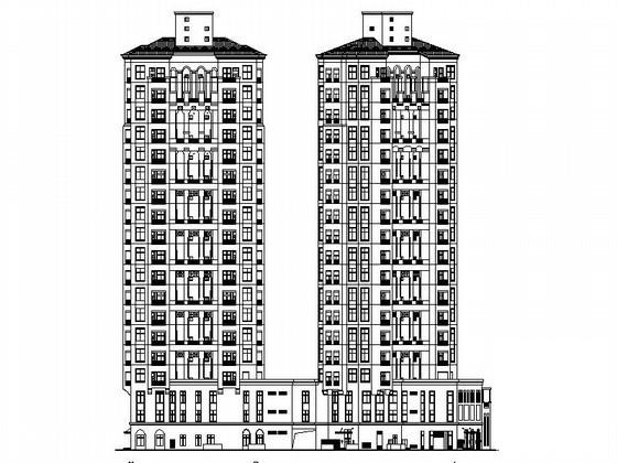 新古典欧陆风格20层办公楼建筑CAD施工图纸 - 2