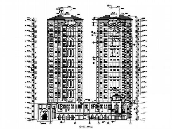 新古典欧陆风格20层办公楼建筑CAD施工图纸 - 3