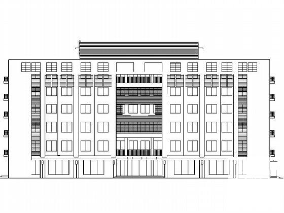 现代风格6层办公楼建筑施工CAD图纸(含16张图纸) - 3