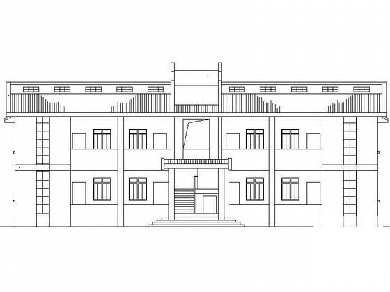 2层现代风格小型徽派办公楼建筑施工CAD图纸(含6张图纸) - 3