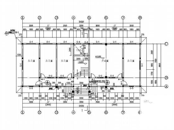 2层现代风格小型徽派办公楼建筑施工CAD图纸(含6张图纸) - 4