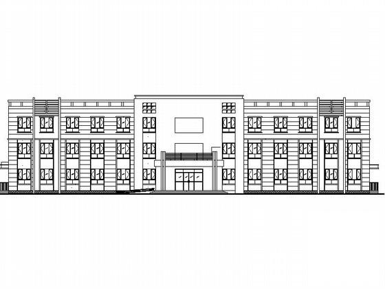 3层现代风格行政办公楼建筑扩初CAD图纸 - 2