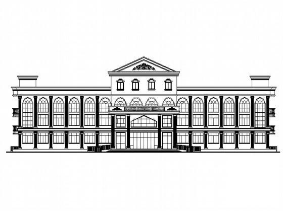 新古典欧陆风格3层综合办公楼建筑CAD施工图纸 - 1