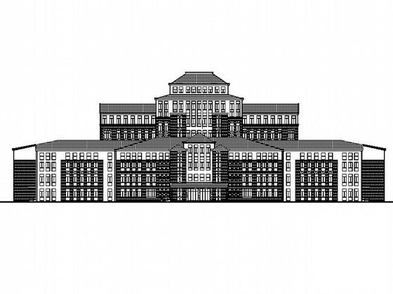 新古典欧陆风格职业技术学院7层办公楼建筑施工CAD图纸 - 1