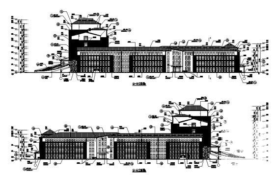 新古典欧陆风格职业技术学院7层办公楼建筑施工CAD图纸 - 2