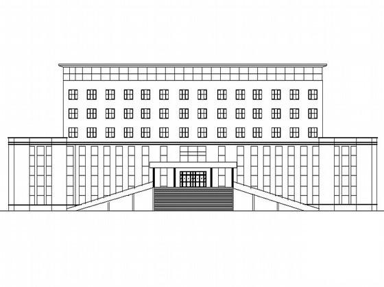 6层现代风格对称型办公楼建筑CAD施工图纸 - 3