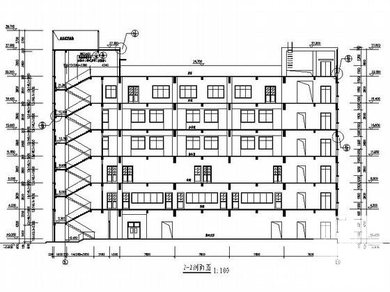 6层现代风格简洁型办公楼建筑施工CAD图纸 - 2