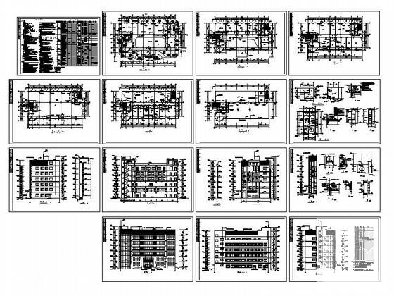6层现代风格简洁型办公楼建筑施工CAD图纸 - 4