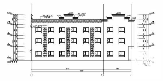 3层中式风格仿徽派物业办公楼建筑CAD施工图纸 - 1