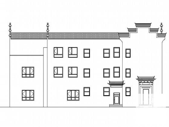 3层中式风格仿徽派物业办公楼建筑CAD施工图纸 - 3