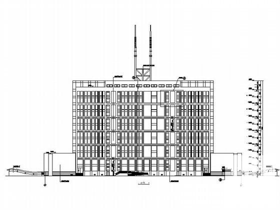2层现代风格交警指挥中心建筑CAD施工图纸 - 1