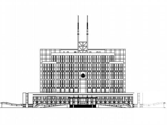 2层现代风格交警指挥中心建筑CAD施工图纸 - 3