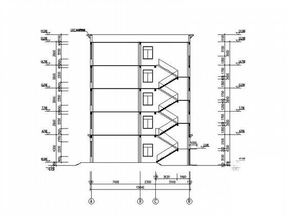 6层现代风格企业办公楼生产管理用房建筑施工CAD图纸 - 2