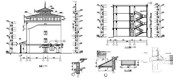 3层新古典欧陆风格综合楼建筑施工CAD图纸（效果图纸） - 5