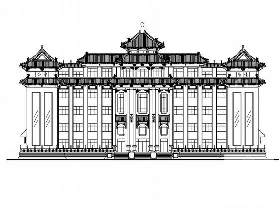 短肢剪力墙结构5层中式仿古办公楼建筑施工CAD图纸 - 2