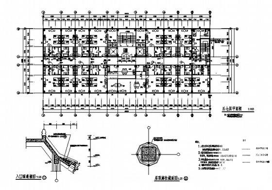 框架结构9层中式仿古综合大楼建筑CAD施工图纸 - 1