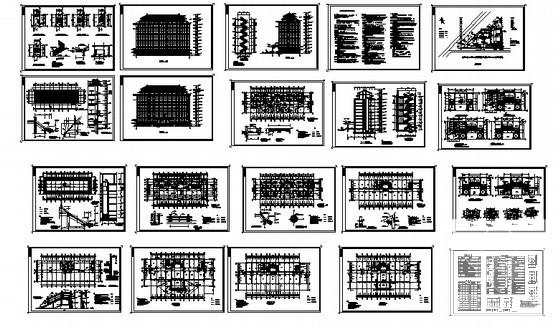 框架结构9层中式仿古综合大楼建筑CAD施工图纸 - 2