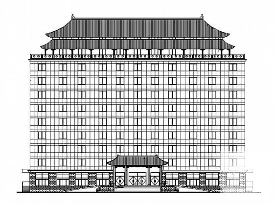 框架结构9层中式仿古综合大楼建筑CAD施工图纸 - 4