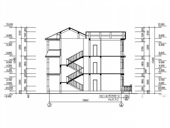 3层新古典欧陆风格别墅型办公楼建筑方案设计CAD图纸 - 3
