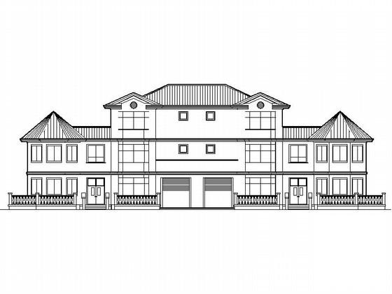 3层新古典欧陆风格别墅型办公楼建筑方案设计CAD图纸 - 4
