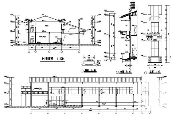 2层中式风格综合楼1号楼建筑CAD施工图纸 - 4