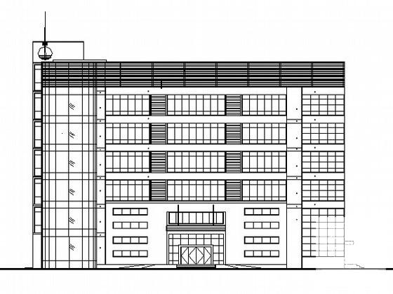 现代风格6层框架结构办公楼建筑施工CAD图_框架结构 - 4