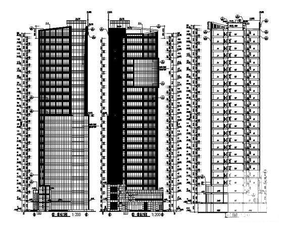 24层现代风格办公楼建筑施工CAD图纸（效果图纸及节能设计表） - 2