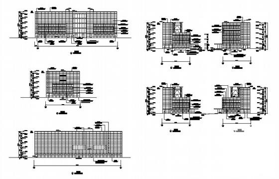 5层现代风格城市民中心框架结构综合楼建筑施工CAD图纸 - 2