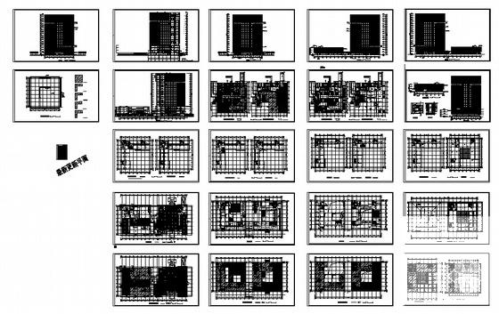 19层现代风格办公楼幕墙建筑施工CAD图纸（含人防地下室,22张图纸） - 3