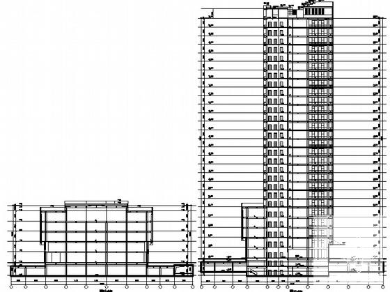 27层幕墙大厦建筑CAD施工图纸（带人防工程） - 5