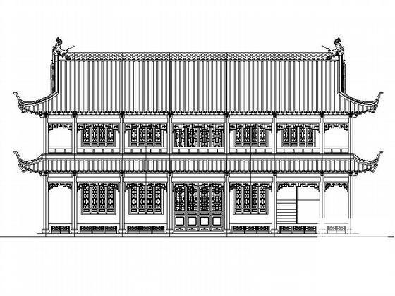 框架结构2层中式风格办公楼建筑施工方案(含21张CAD) - 1