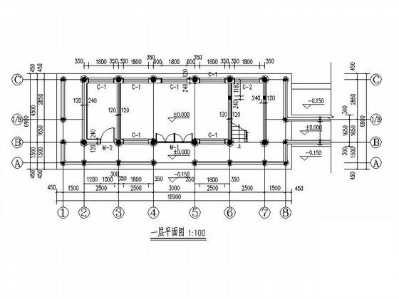 框架结构2层中式风格办公楼建筑施工方案(含21张CAD) - 3