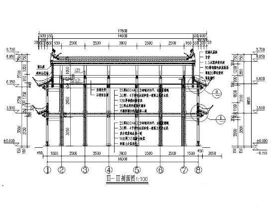 框架结构2层中式风格办公楼建筑施工方案(含21张CAD) - 4