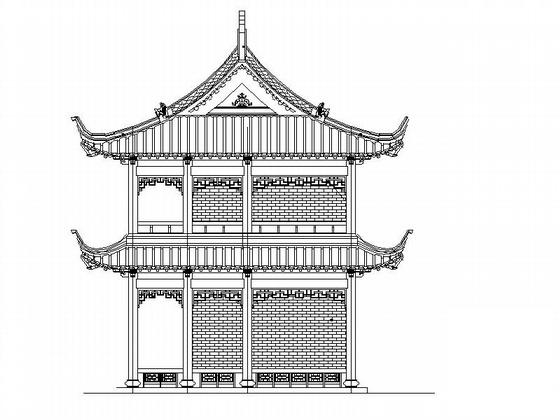 框架结构2层中式风格办公楼建筑施工方案(含21张CAD) - 5