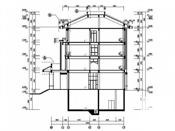 4层中式风格大屋顶办公楼地下车库建筑施工方案(含48张cad) - 2